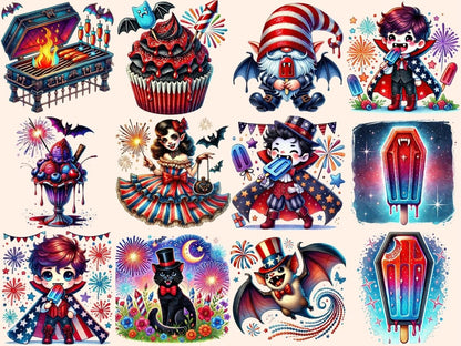 4th of July Vampires Clipart 4th of july images 4th of july png cute vampire png - WondersArtist