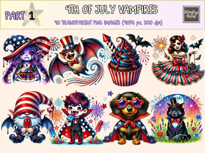 4th of July Vampires Clipart 4th of july images 4th of july png cute vampire png - WondersArtist