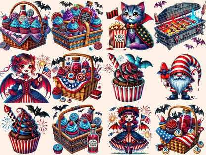 4th of July Vampires Clipart 4th of july images 4th of july png cute vampire png - WondersArtist