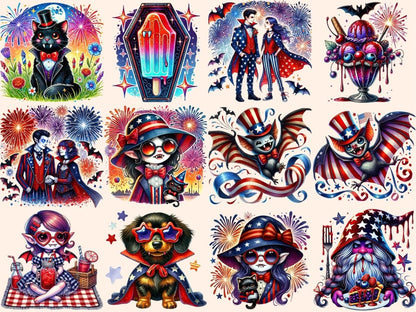 4th of July Vampires Clipart 4th of july images 4th of july png cute vampire png - WondersArtist