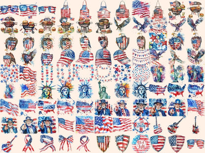 4th of July Watercolor Clipart 4 july clipart - Wonders Artist