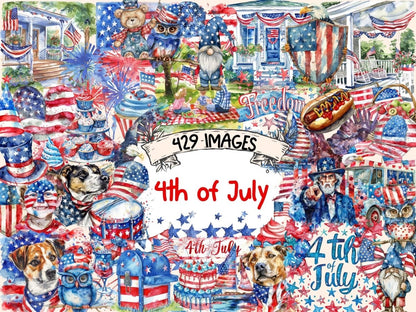 4th of July Watercolor Clipart 4 july clipart - Wonders Artist