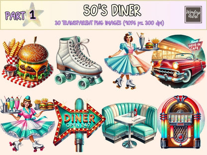 50's Diner Clipart - Wonders Artist