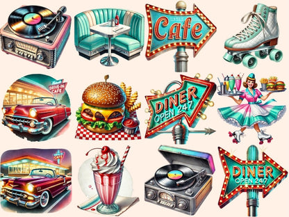 50's Diner Clipart - Wonders Artist