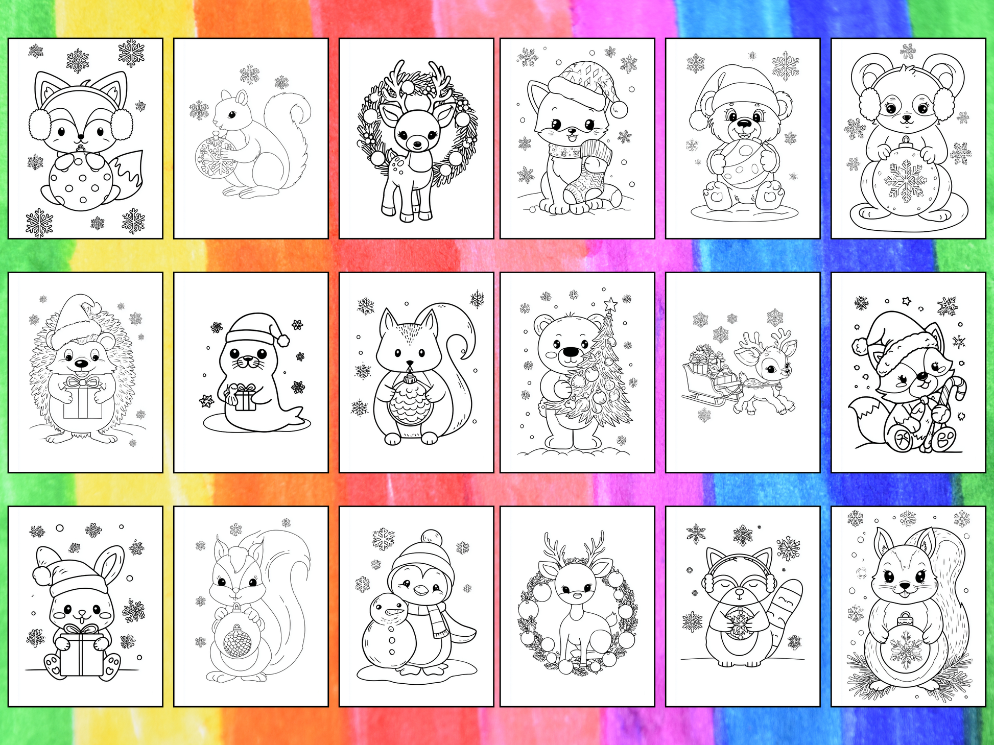 Christmas Animals coloring pages