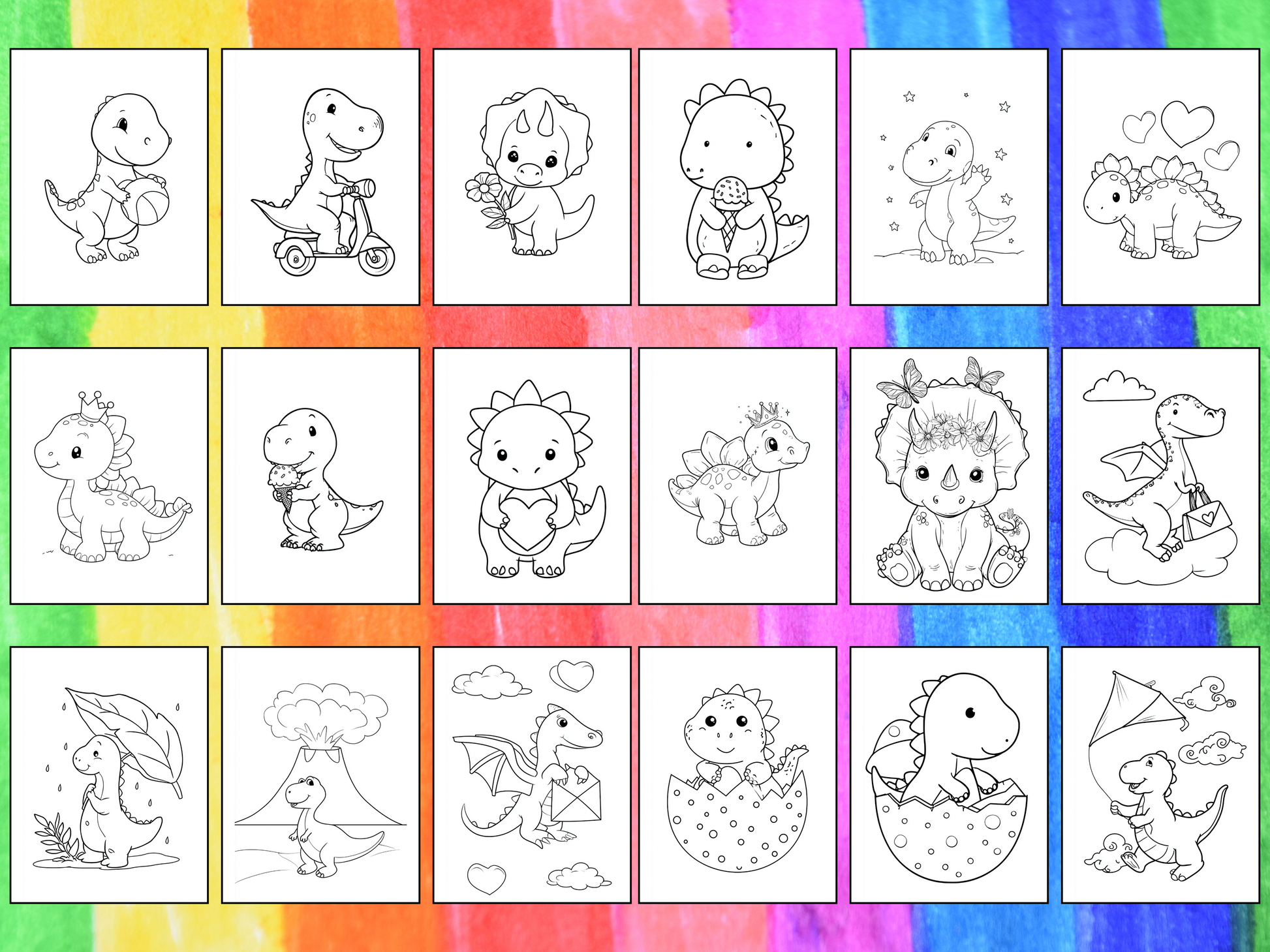Dino Friends coloring pages