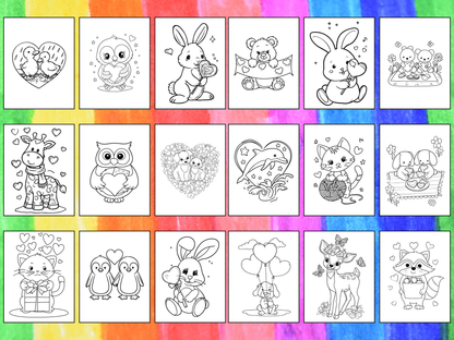 Valentine Animals coloring pages
