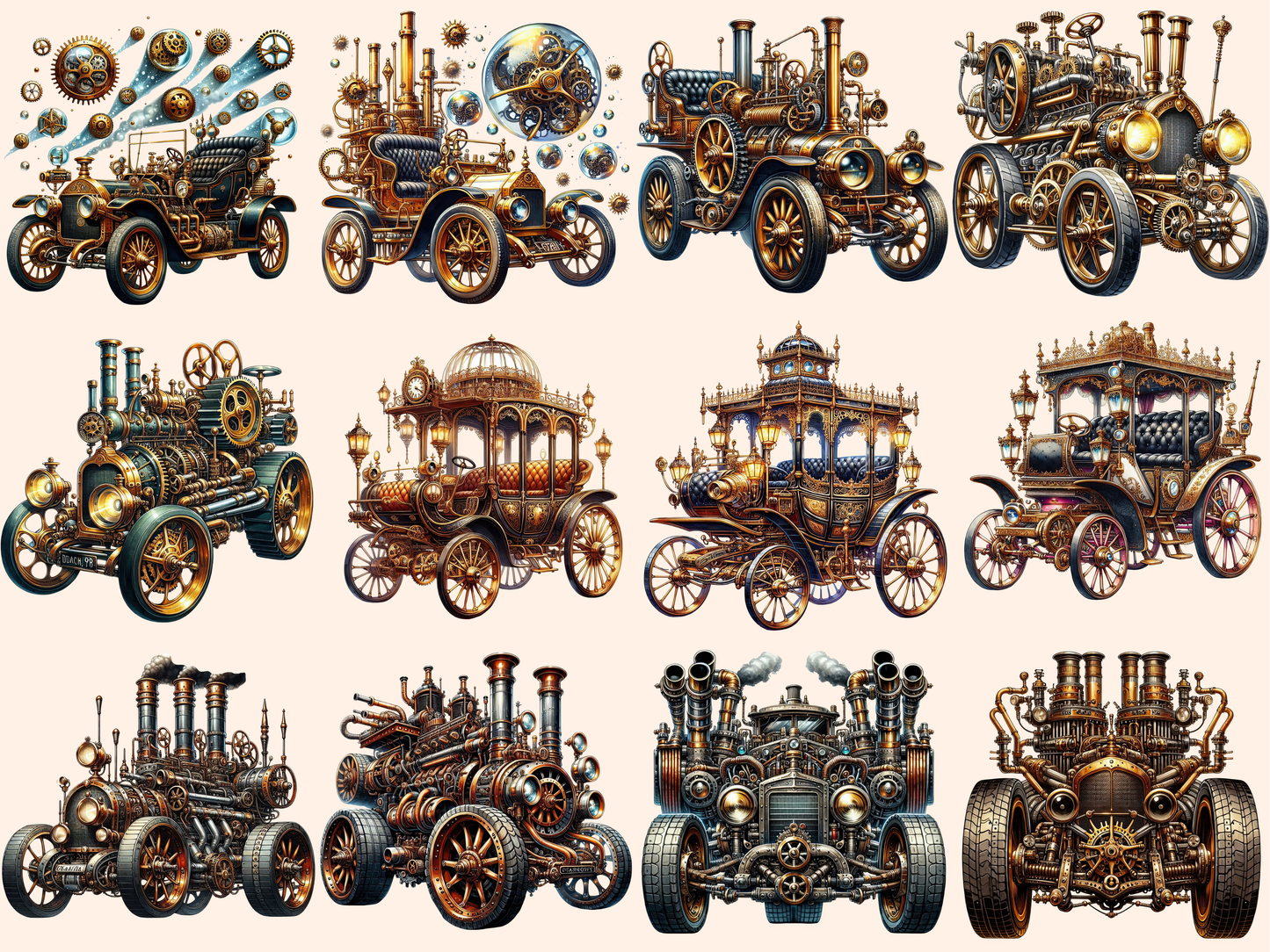 Кліпарт Стімпанк автомобілів