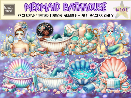 Mermaid Bathhouse Clipart (LIMITED EDITION)