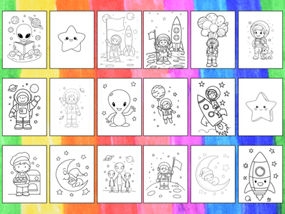Space Kids coloring pages