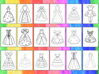 Princess Dresses coloring pages