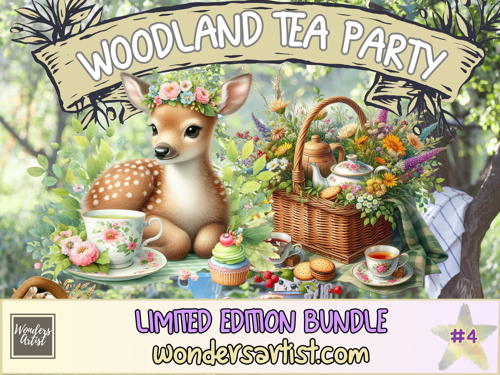 Woodland Tea Party Clipart (LIMITED EDITION) image 1