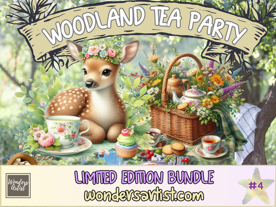 Woodland Tea Party Clipart (LIMITED EDITION)