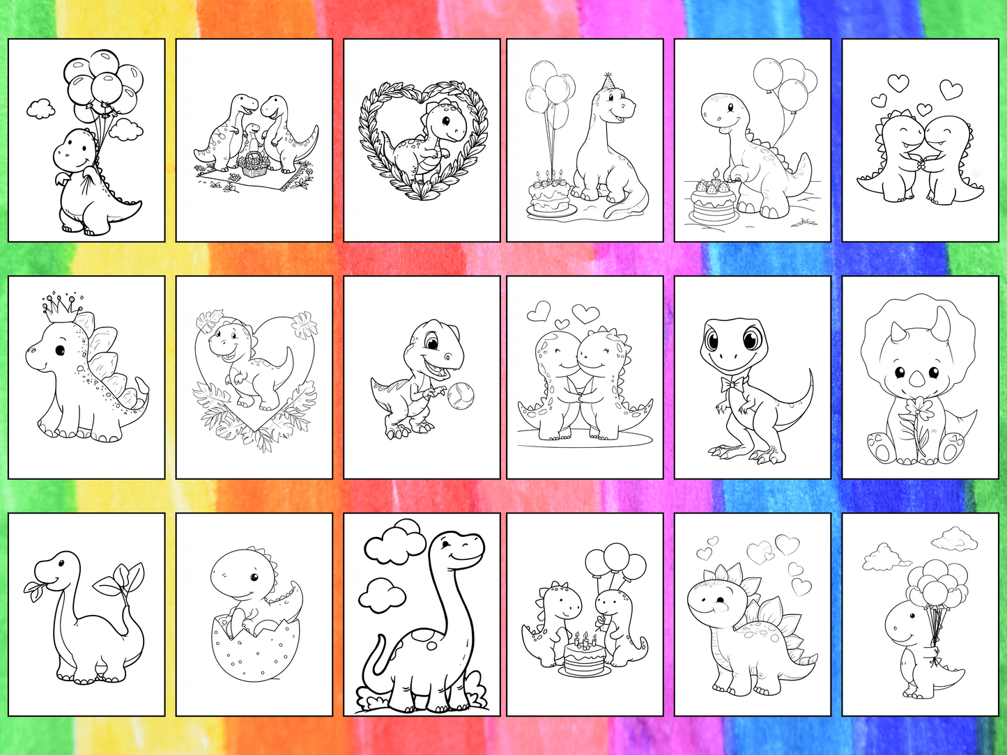Dino Friends coloring pages