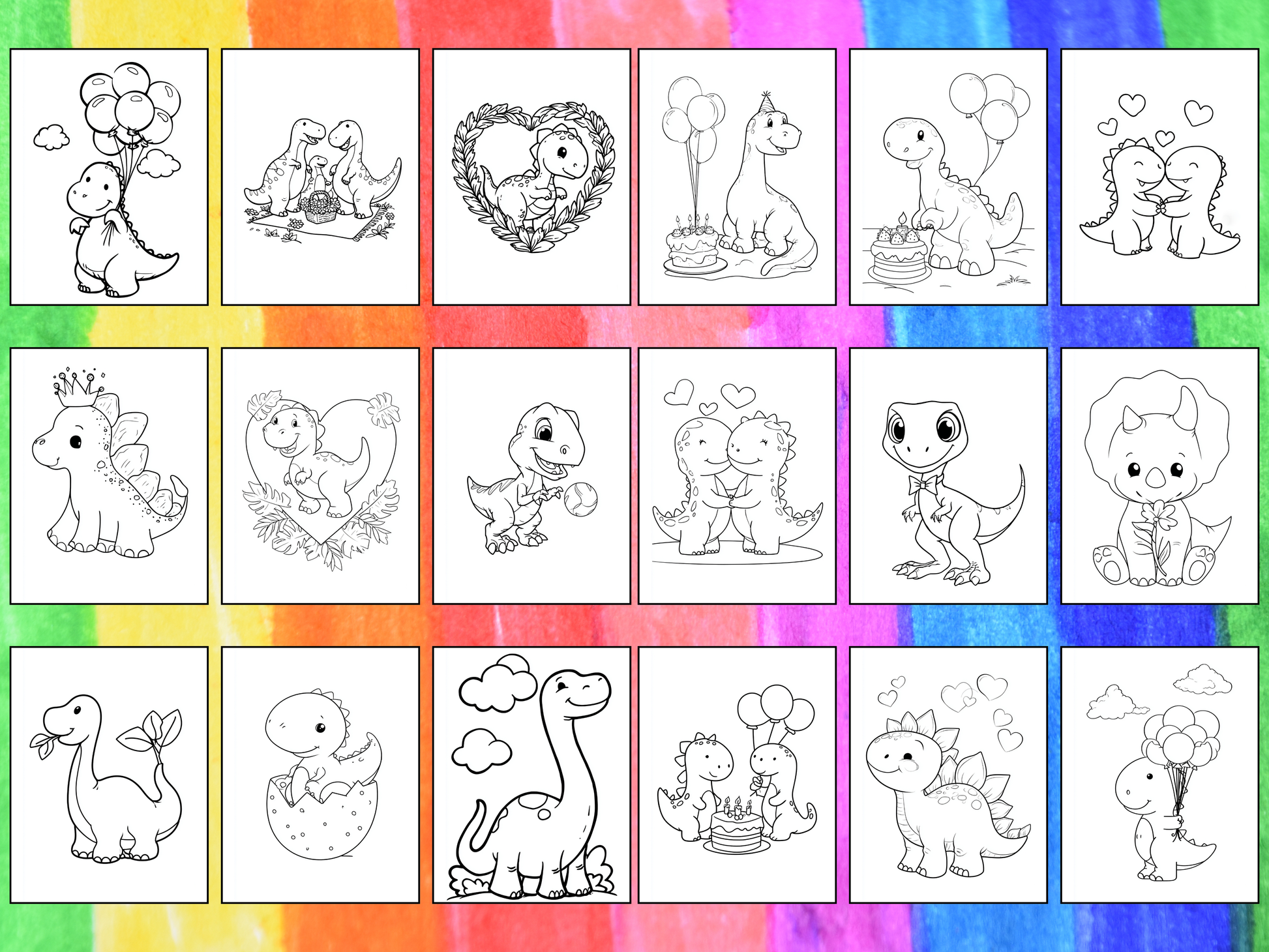 Dino Friends coloring pages