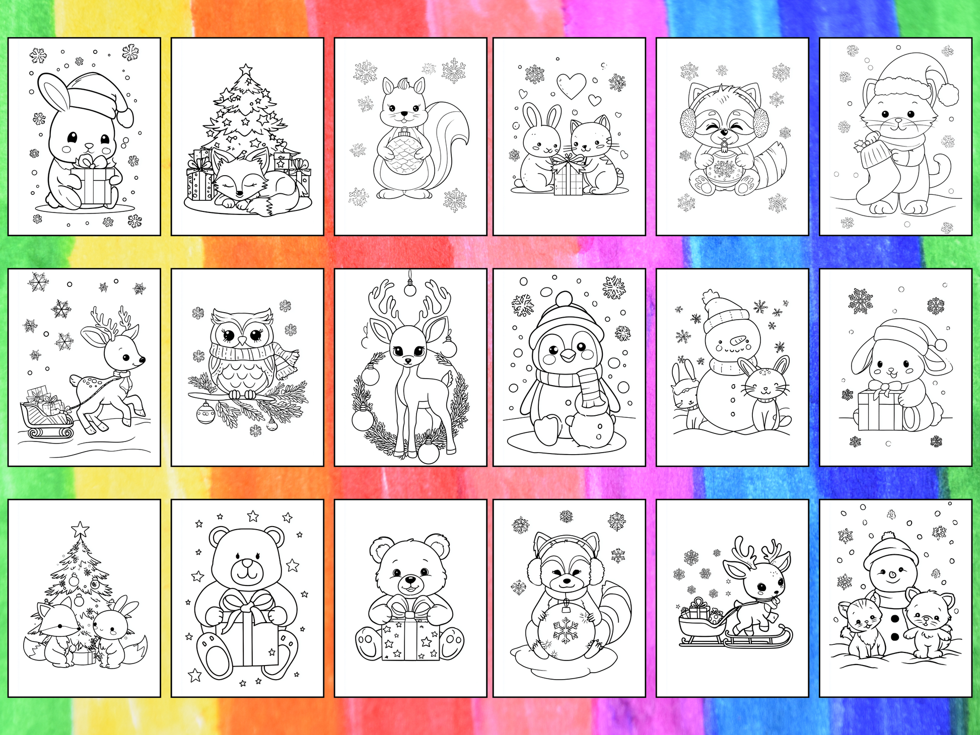 Christmas Animals coloring pages