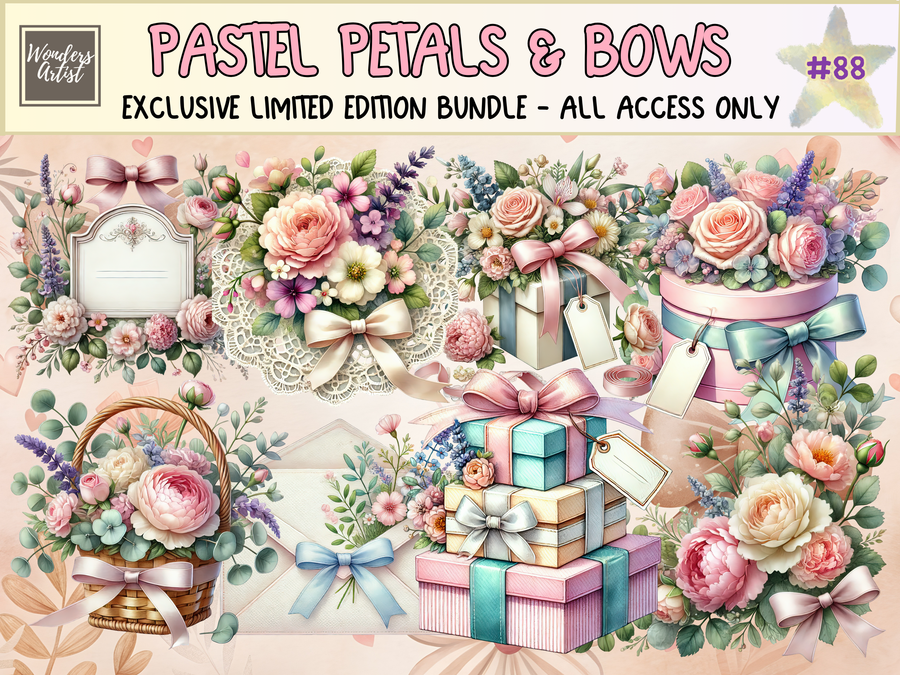Pastel Petals & Bows Clipart (LIMITED EDITION)