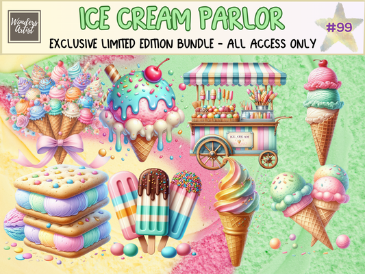 Ice Cream Parlor Clipart (LIMITED EDITION)