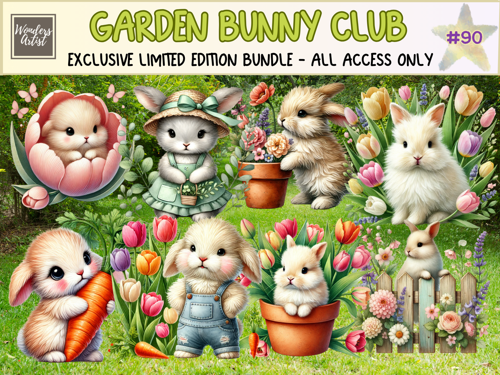 Garden Bunny Club Clipart (LIMITED EDITION) image 1