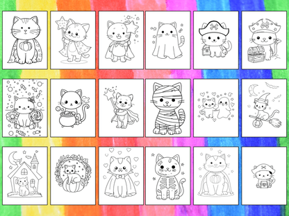 Halloween Cats coloring pages