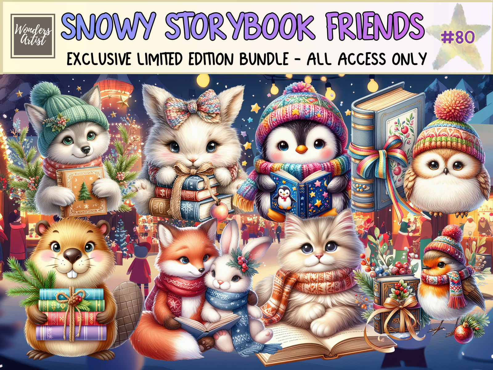 Snowy Storybook Friends Clipart (LIMITED EDITION) image 1