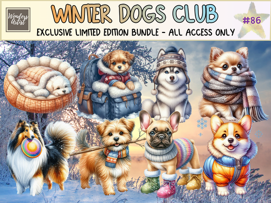 Winter Dogs Club Clipart (LIMITED EDITION)