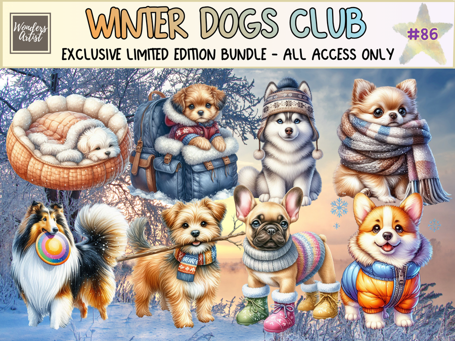 Winter Dogs Club Clipart (LIMITED EDITION)