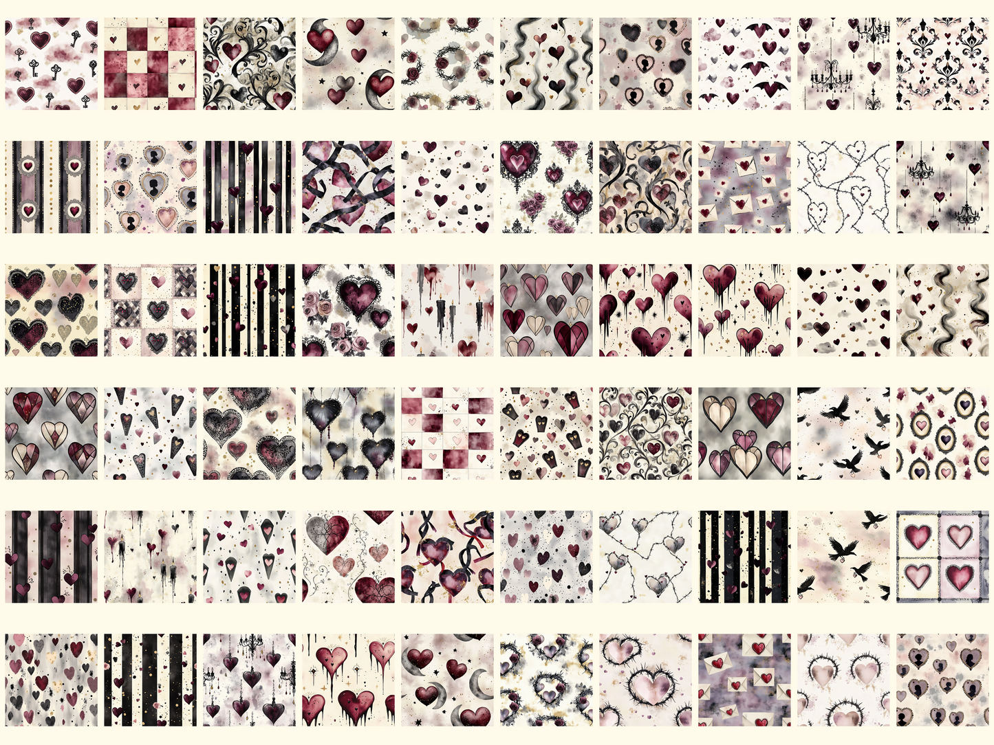 Gothic Valentine Digital Paper