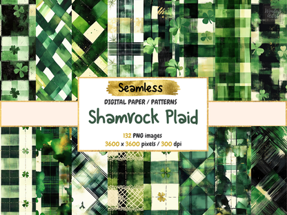 Shamrock Plaid Digital Paper