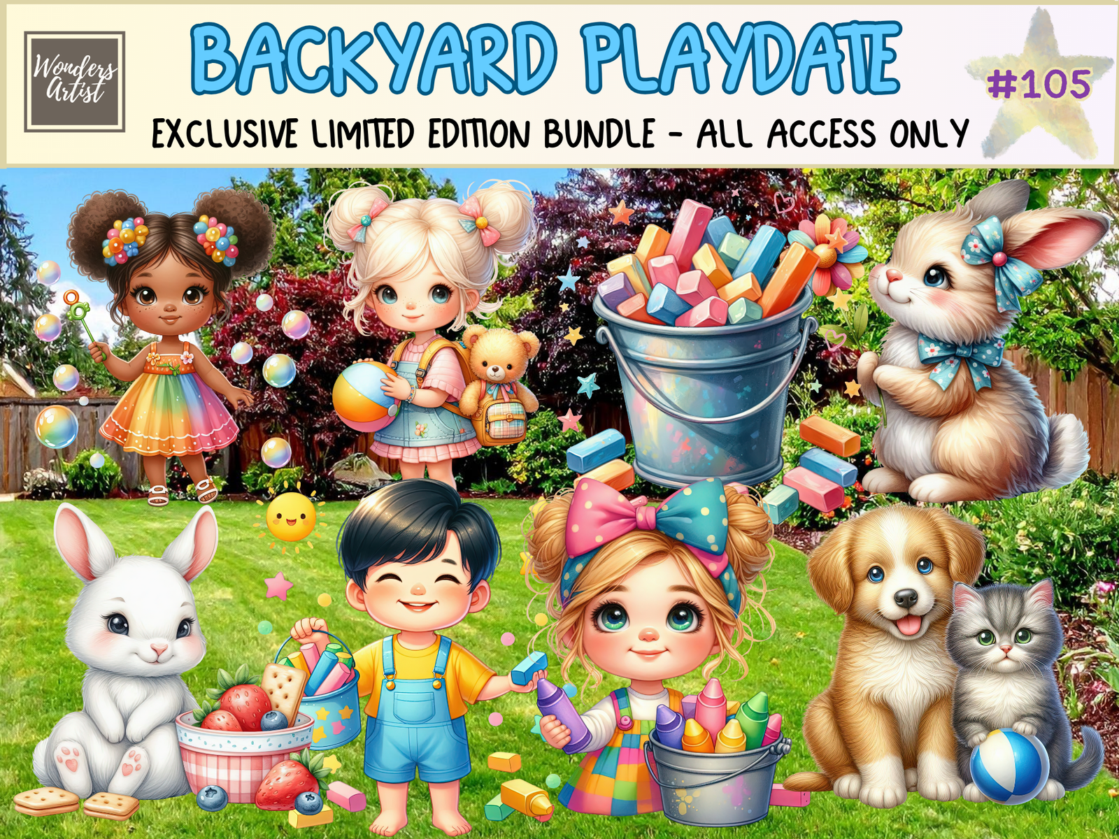 Backyard Playdate Clipart (LIMITED EDITION BUNDLE) image 1