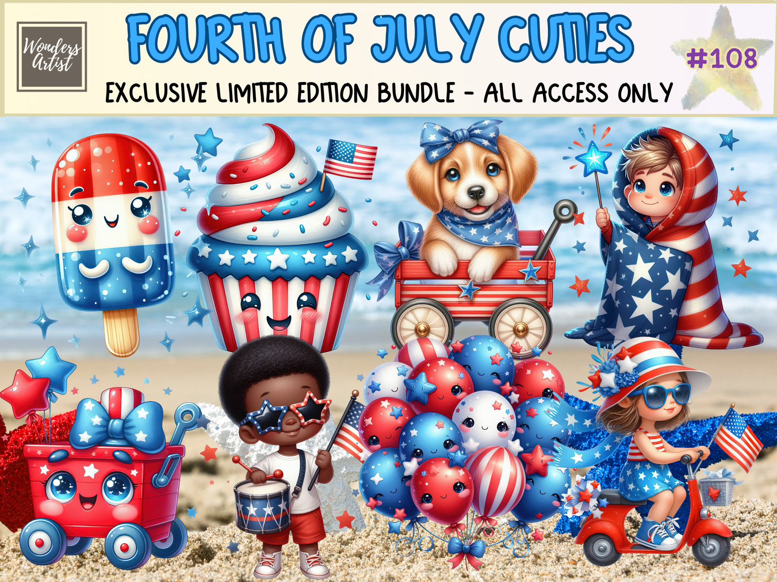 Fourth of July Cuties Clipart (LIMITED EDITION BUNDLE) image 1