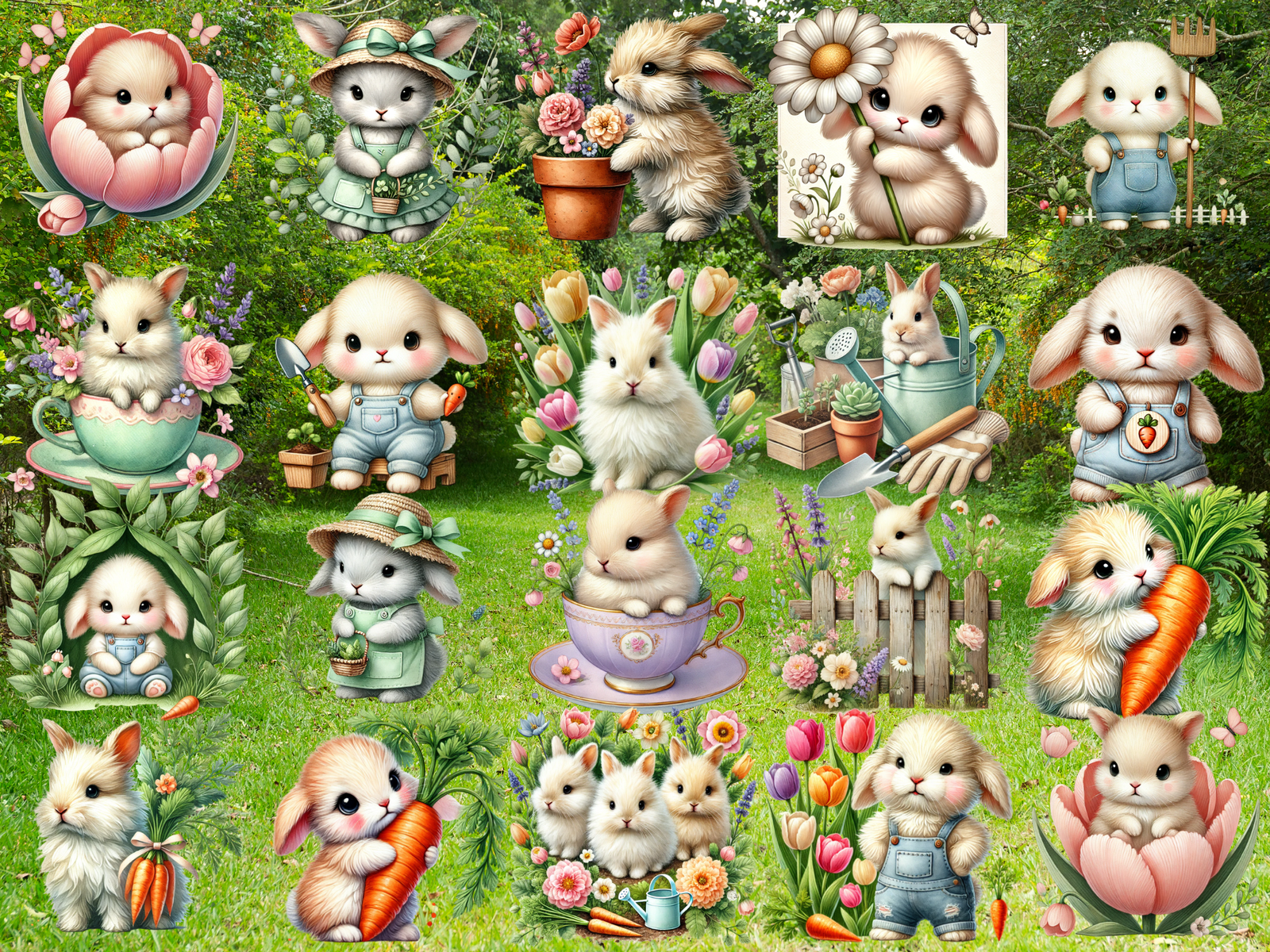Garden Bunny Club Clipart (LIMITED EDITION) image 2