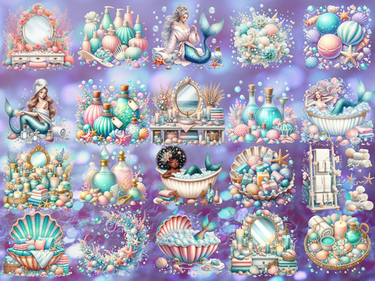Mermaid Bathhouse Clipart (LIMITED EDITION)