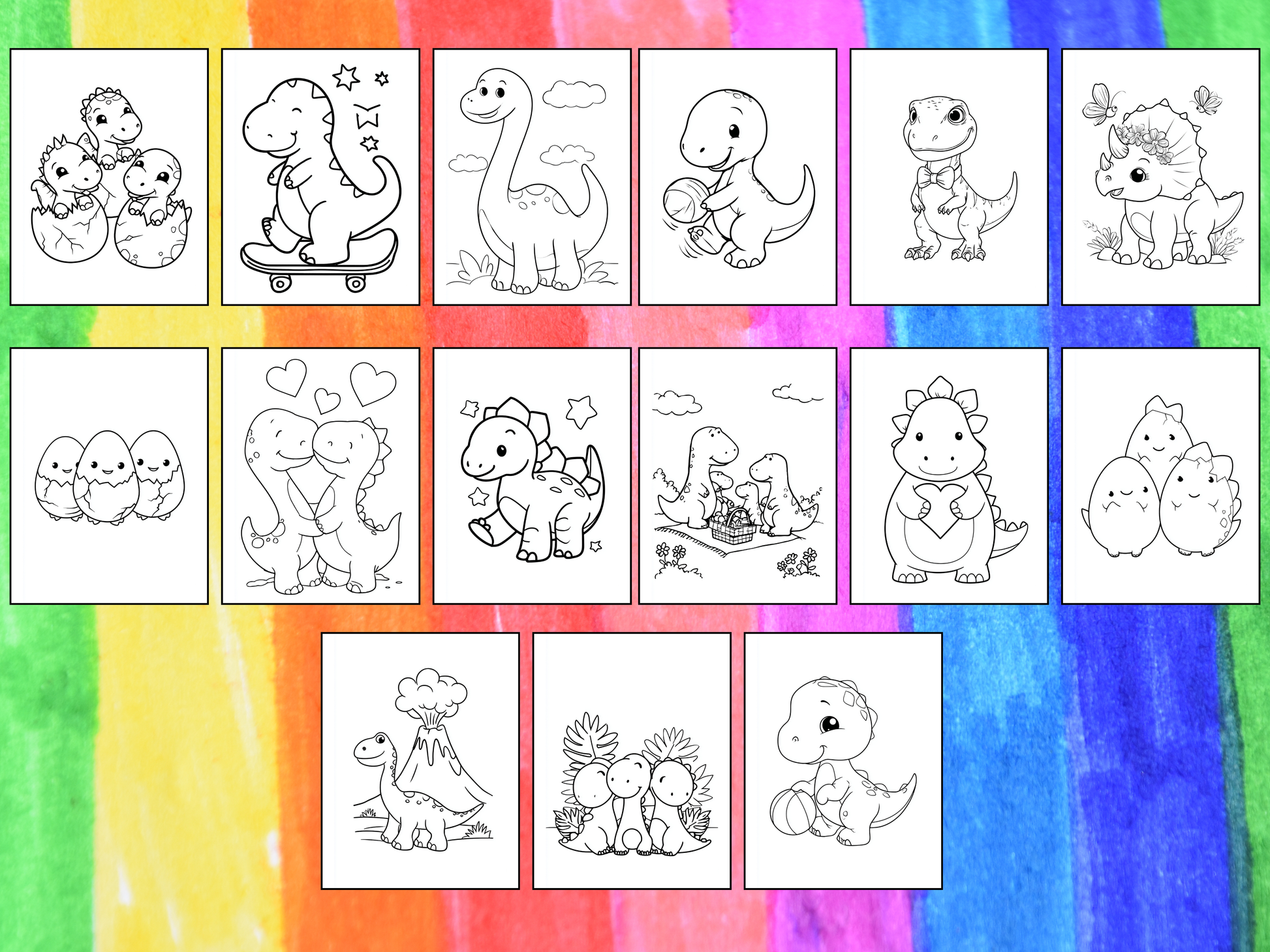 Dino Friends coloring pages