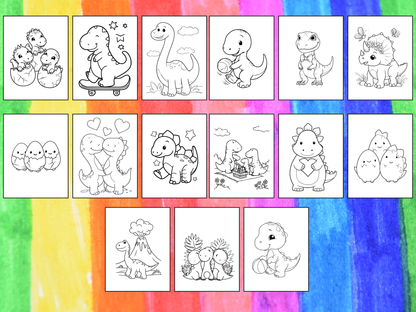 Dino Friends coloring pages