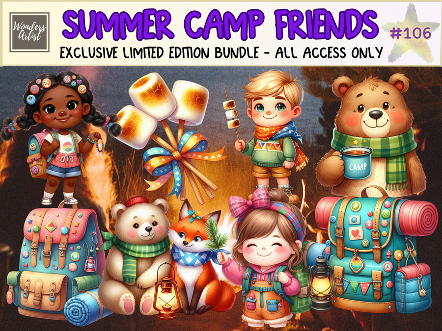 Summer Camp Friends Clipart (LIMITED EDITION BUNDLE)