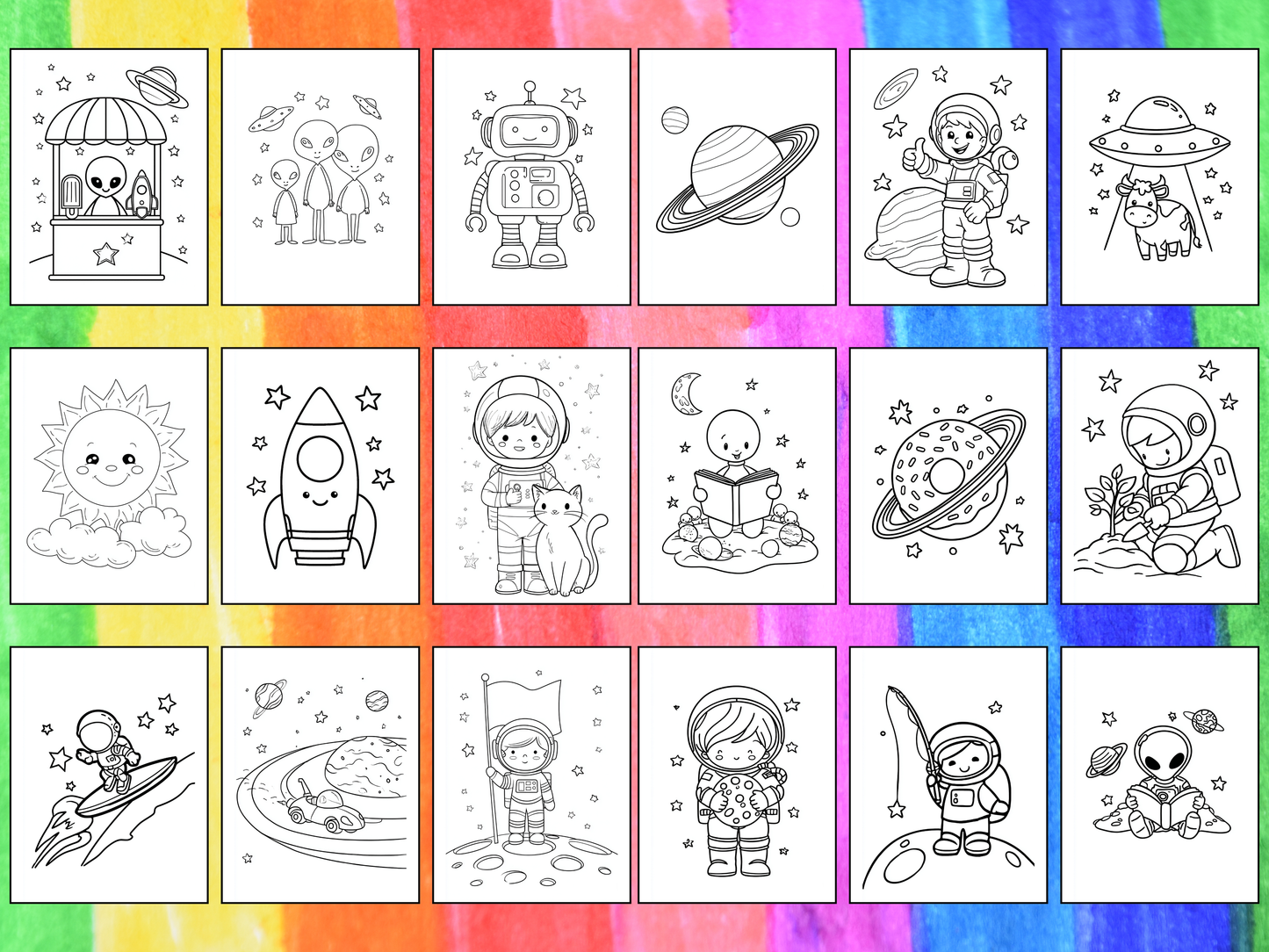 Space Kids coloring pages