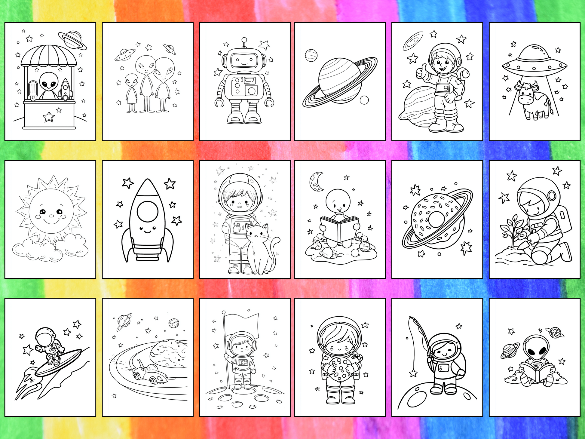 Space Kids coloring pages