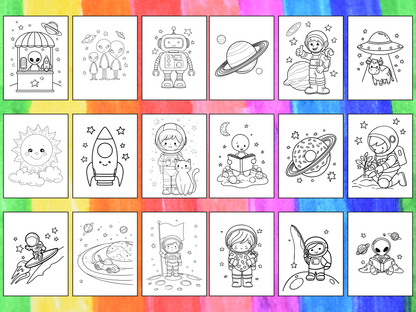 Space Kids coloring pages