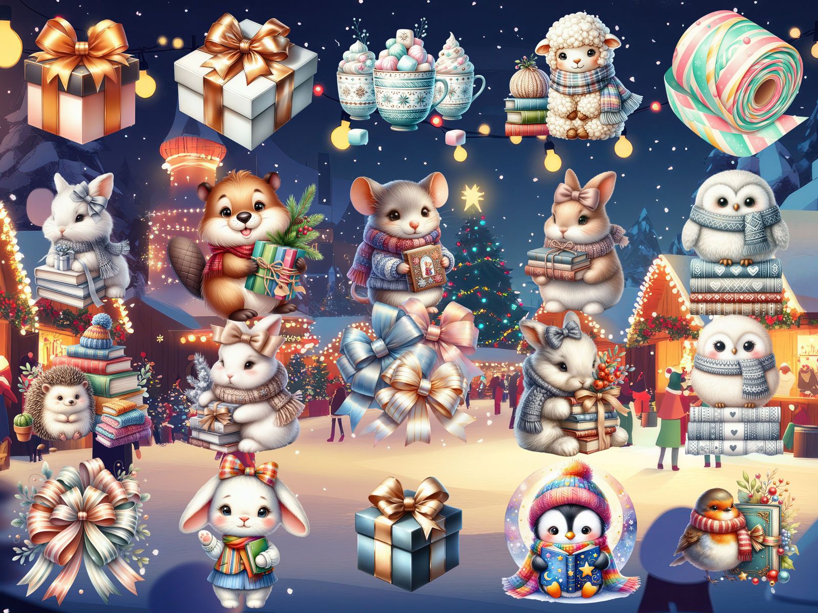 Snowy Storybook Friends Clipart (LIMITED EDITION) image 3