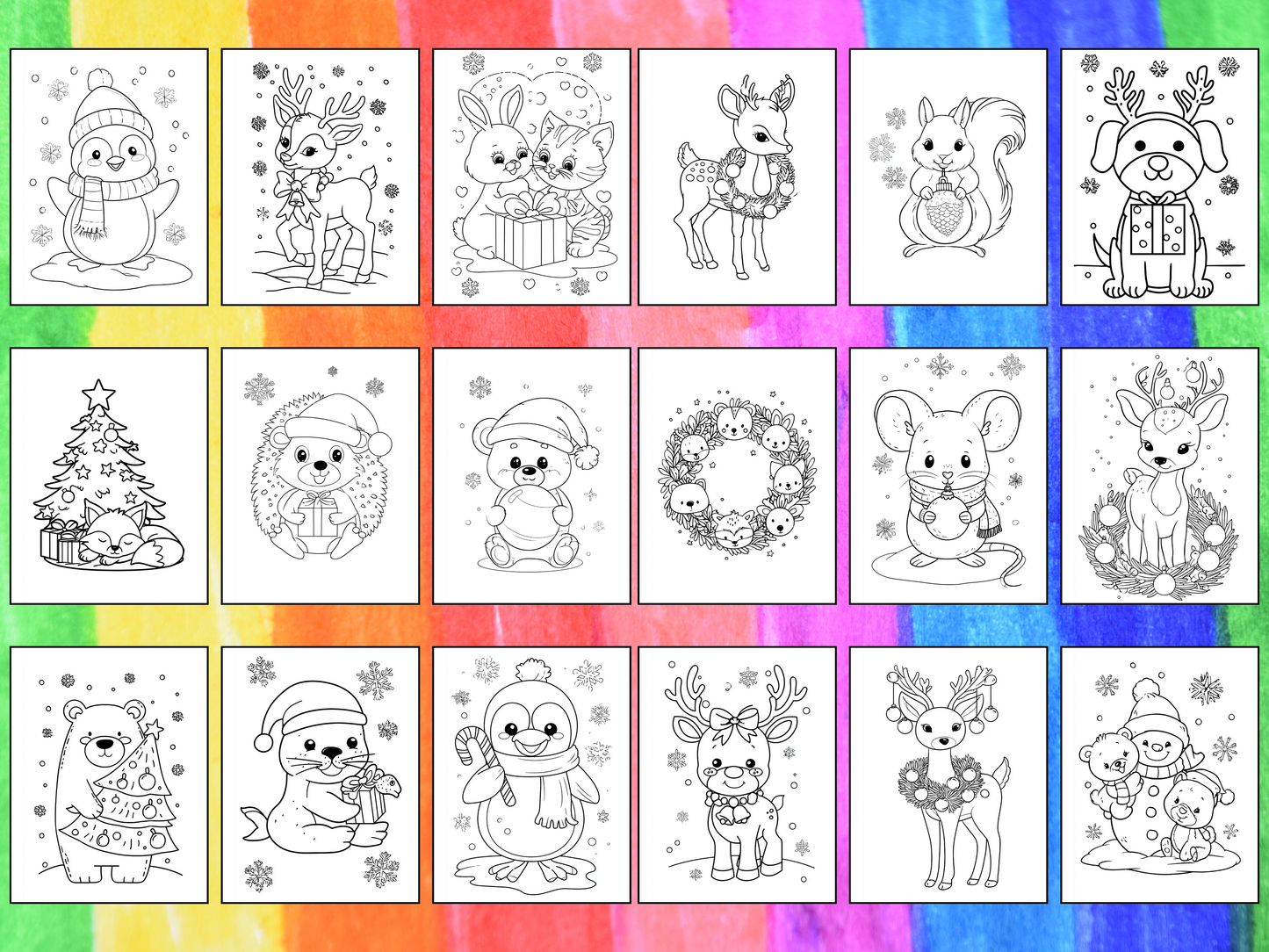 Christmas Animals coloring pages