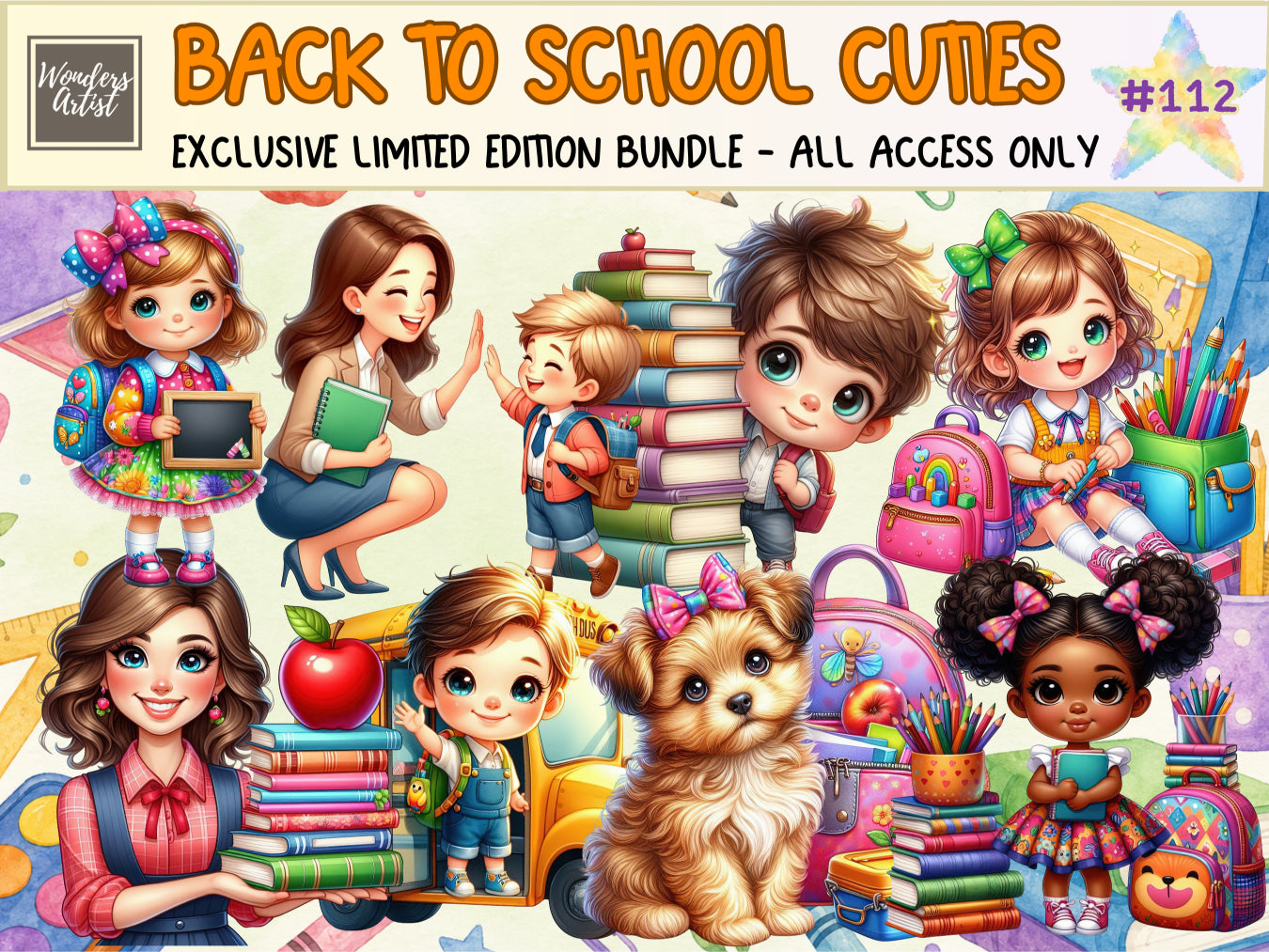 Back To School Cuties Clipart (LIMITED EDITION BUNDLE) image 1