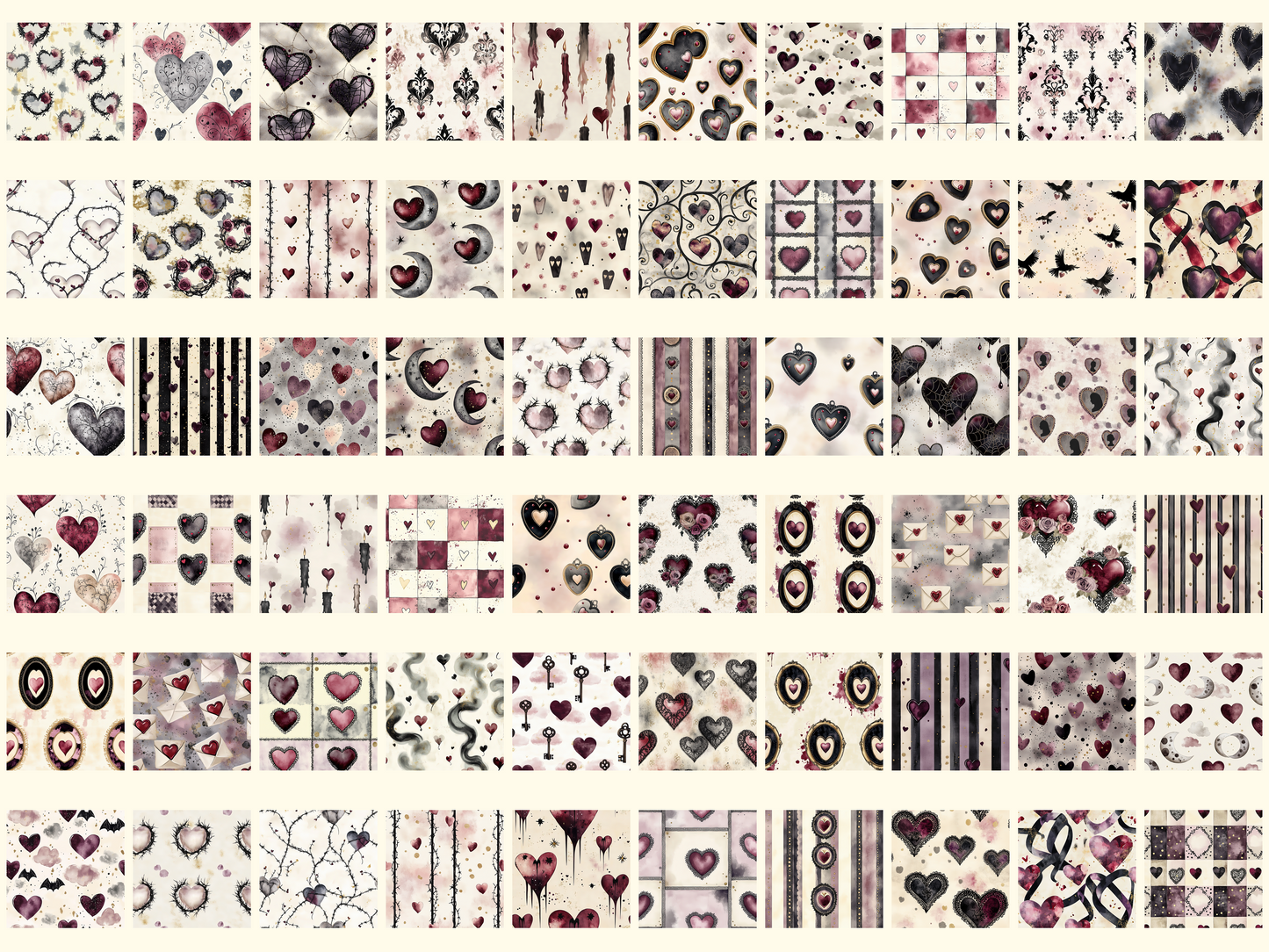 Gothic Valentine Digital Paper