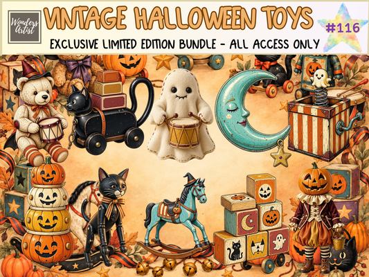 Vintage Halloween Toys Clipart (LIMITED EDITION BUNDLE)