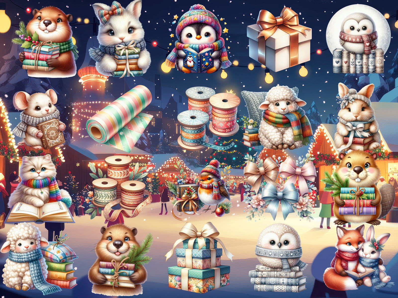 Snowy Storybook Friends Clipart (LIMITED EDITION) image 4