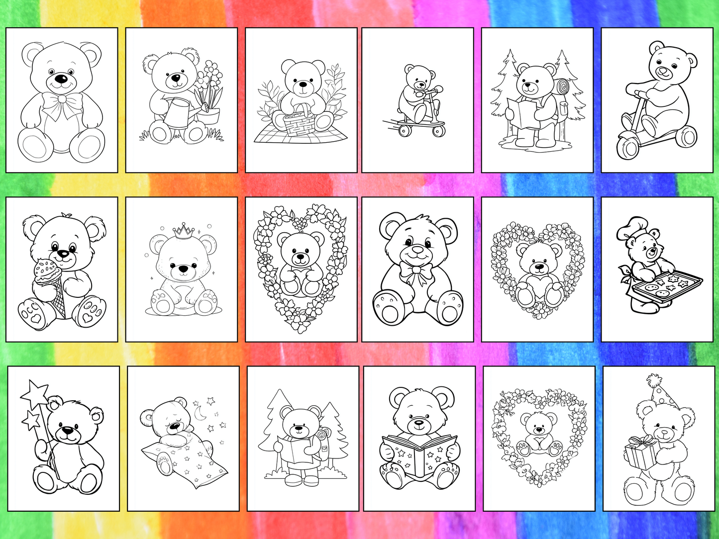 Teddy Bears coloring pages