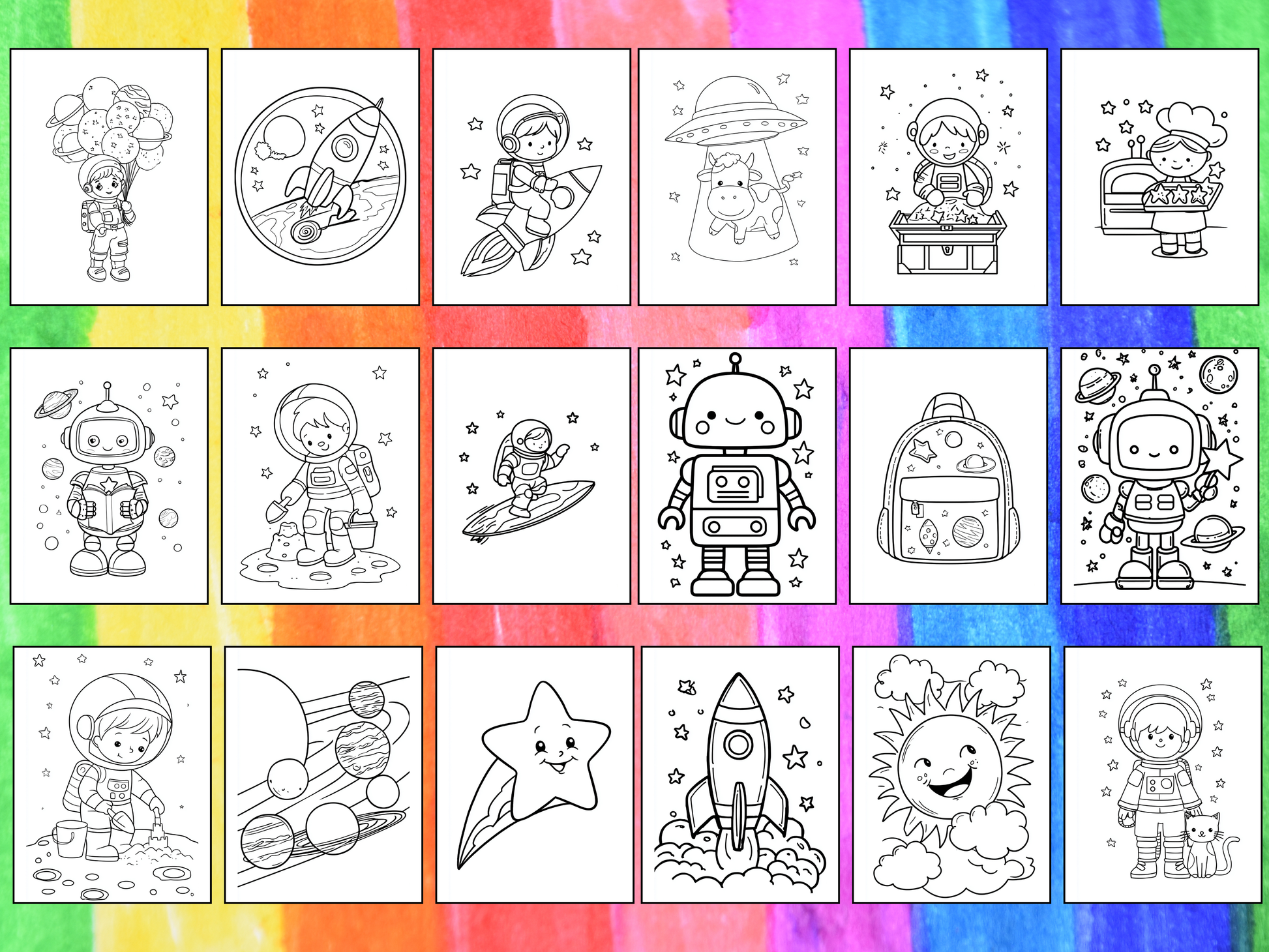 Space Kids coloring pages