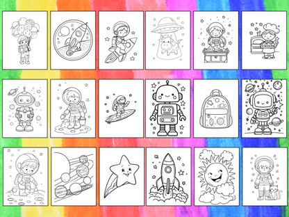 Space Kids coloring pages