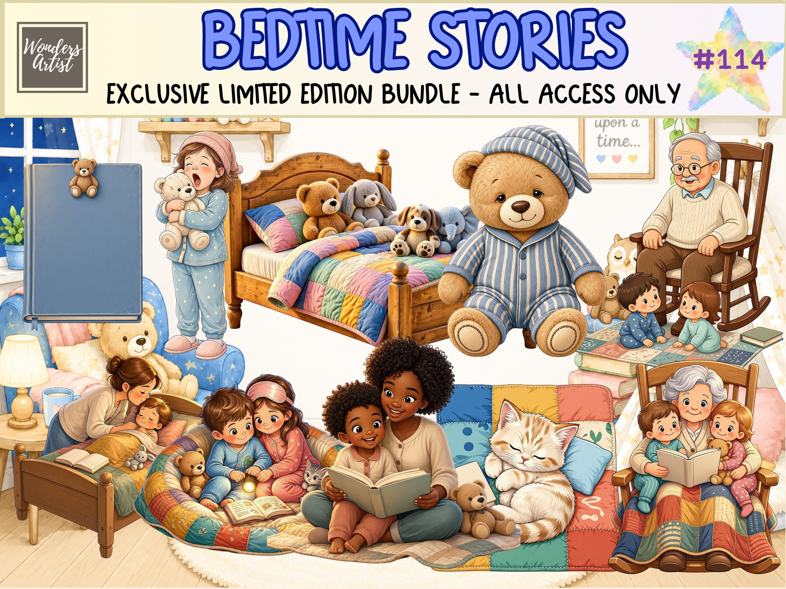 Bedtime Stories Clipart (LIMITED EDITION BUNDLE) image 1