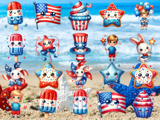 Fourth of July Cuties Clipart (LIMITED EDITION BUNDLE)